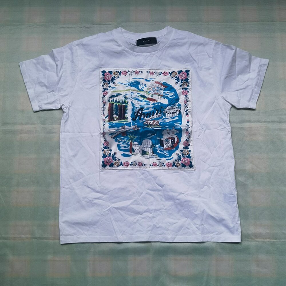 AMIRI California Scarf Print Themed Short-Sleeved T-Shirt